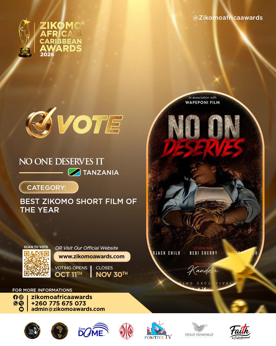 Best Zikomo Short Film of the Year 2026